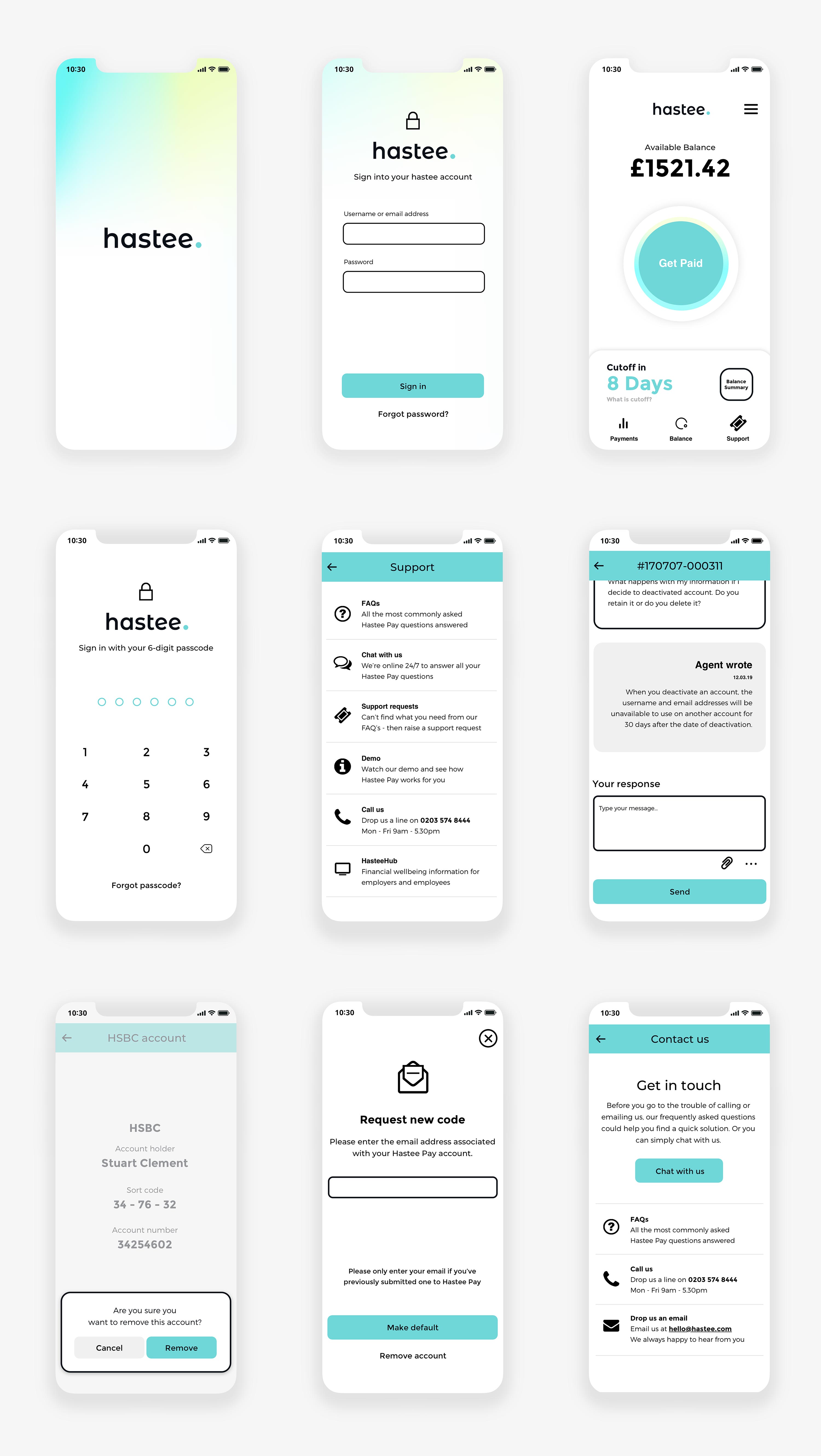 Mobile UI designs