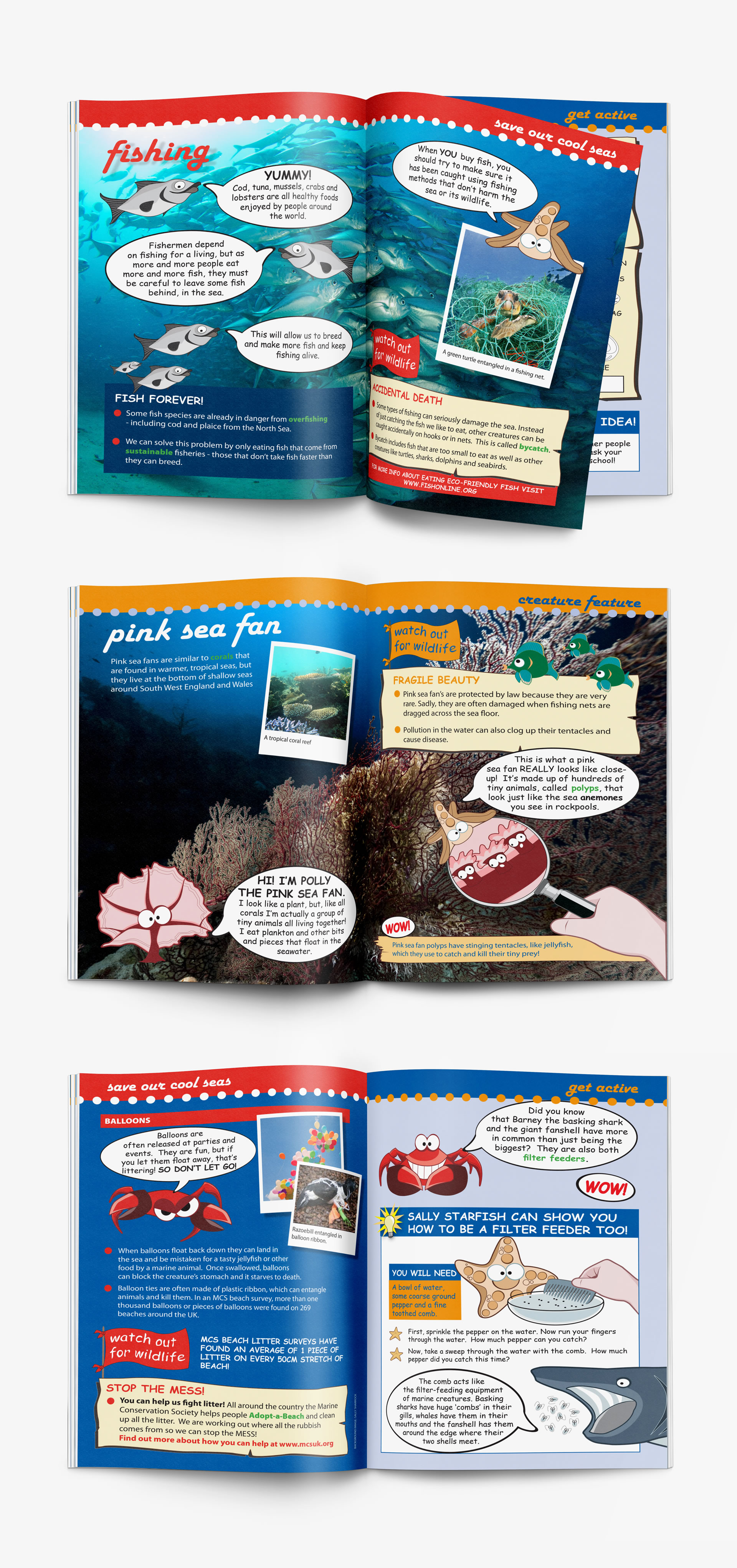 Internal workbook pages featuring activities and stories