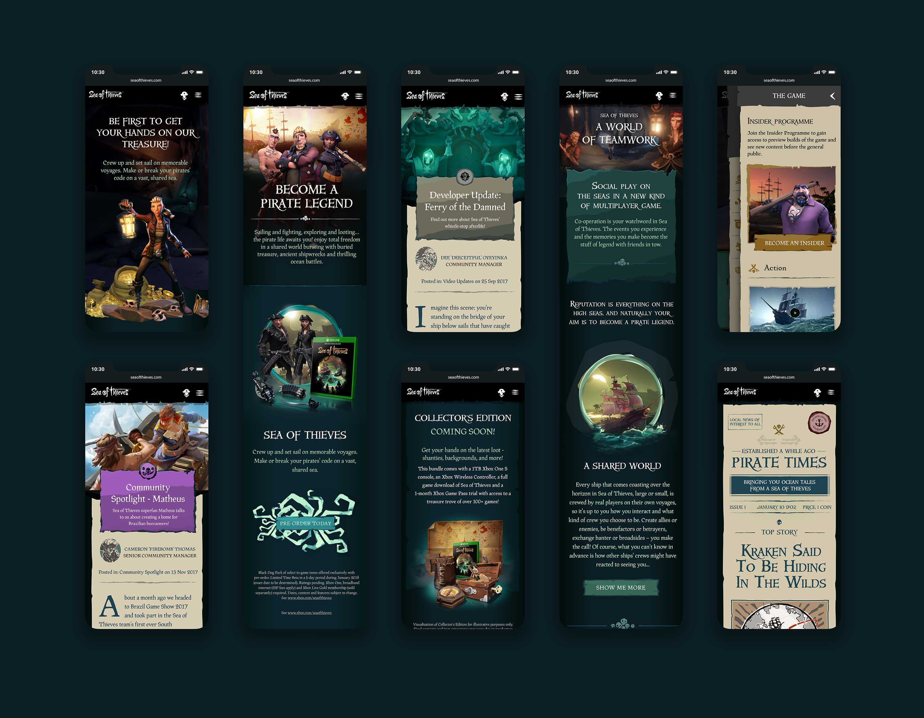 Sea of Thieves mobile UI designs