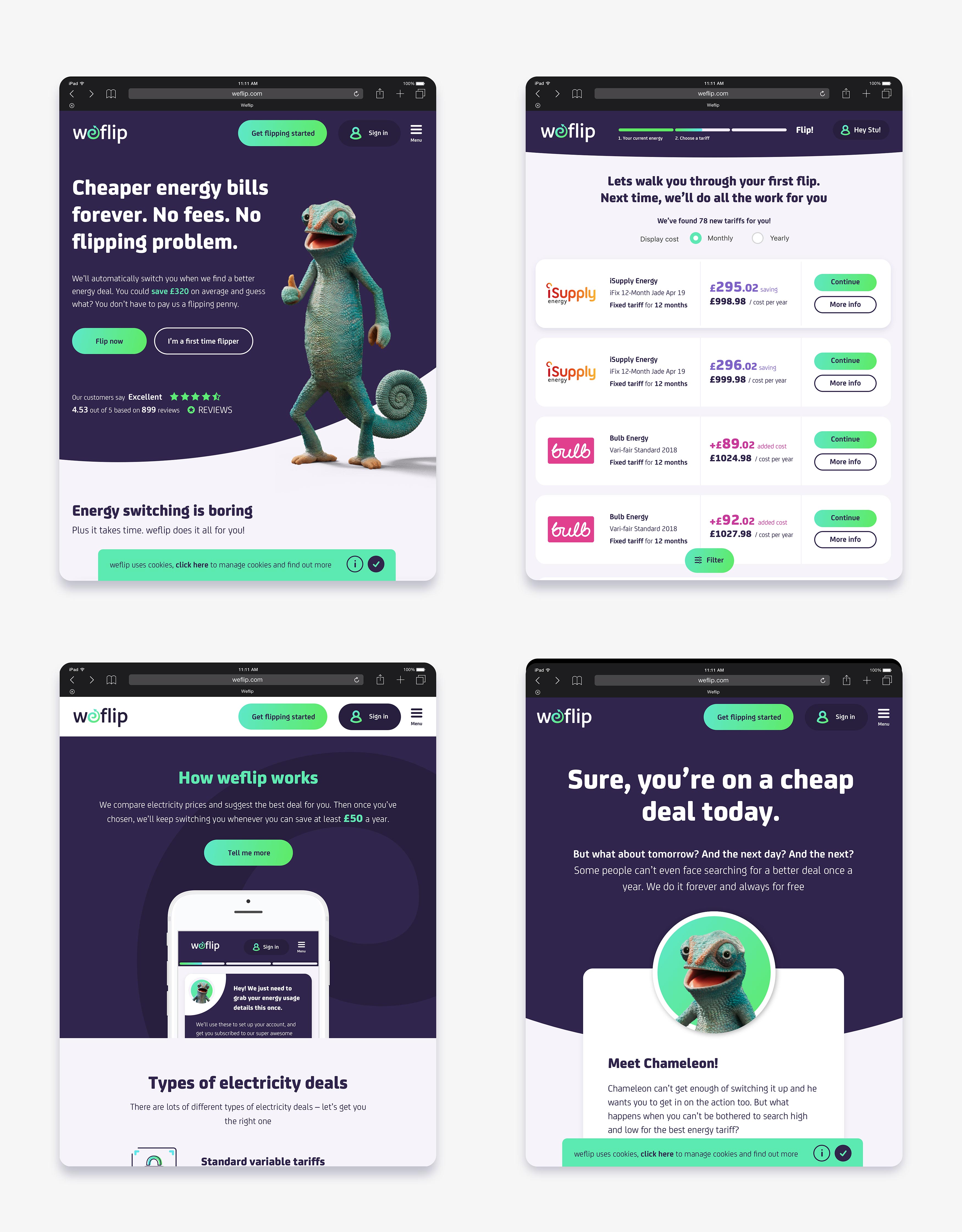 Website UI designs
