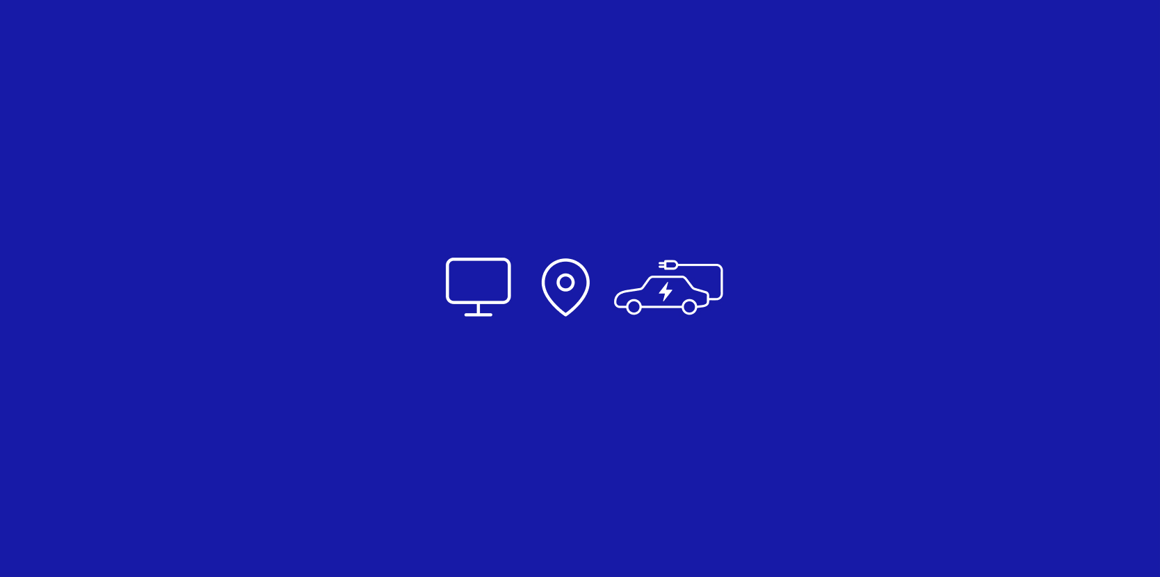 Image displaying desktop, location and electric vehicle charger icons