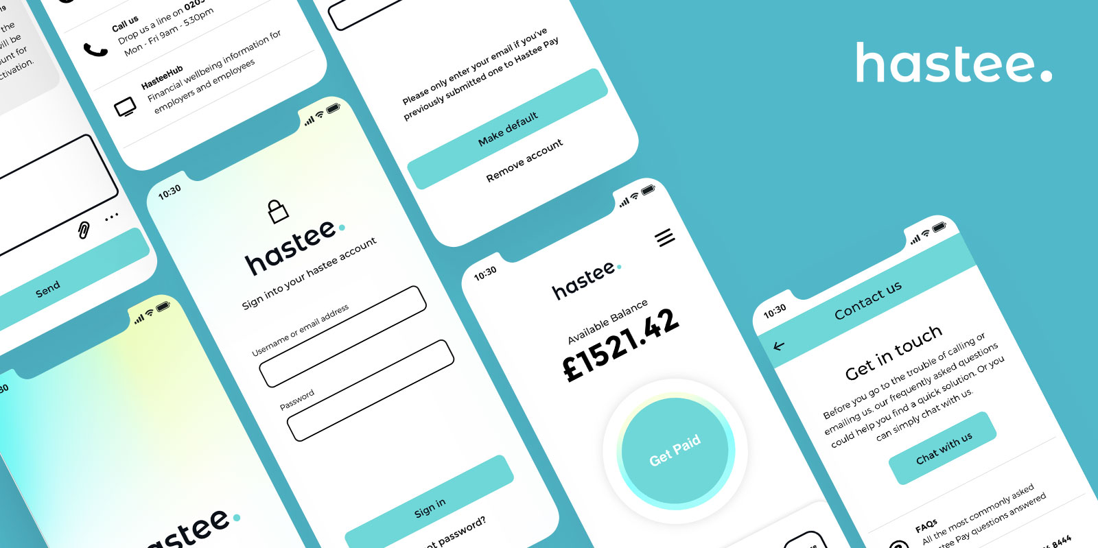 Image of Hastee app UI designs