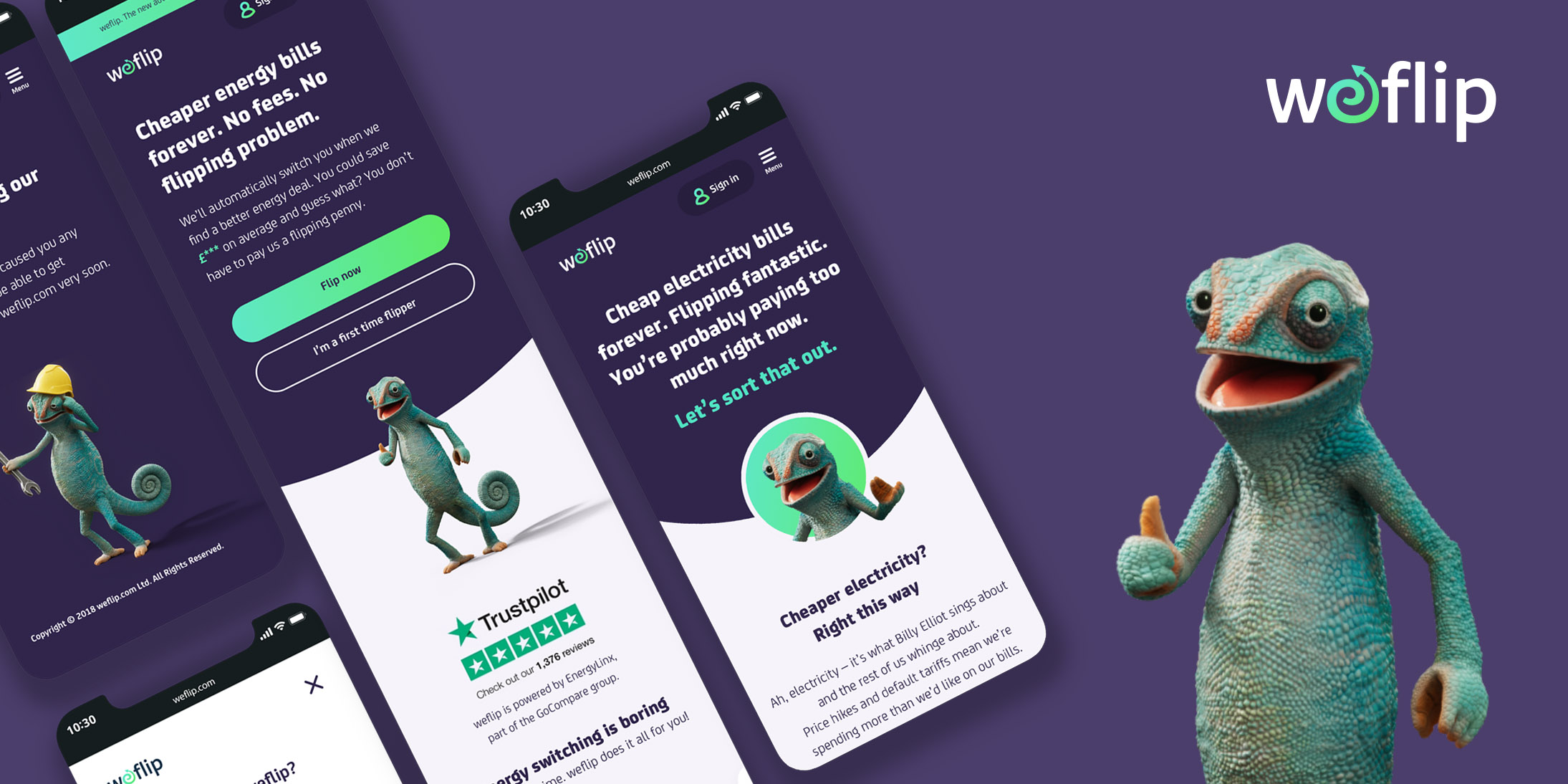 Image of Weflip mobile UI designs